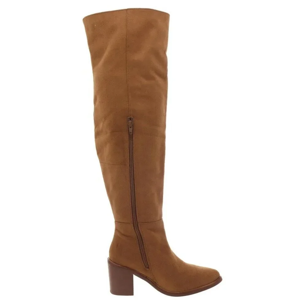 NEW Seychelles Paradise Cities Faux Suede Over-The-Knee Boots in Tan Sz. 6